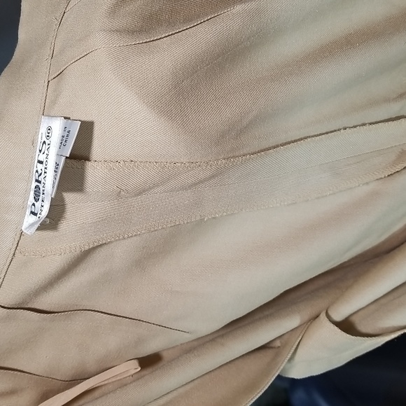 100% pure silk Ports International high waisted wide leg trousers side buttons - Picture 10 of 13